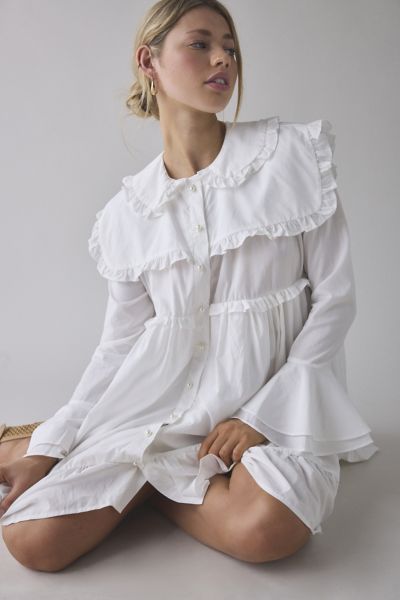 Sister Jane Sweet Pea Oversized Collar Ruffle Mini Dress