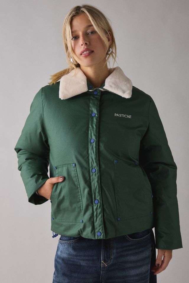 PASTICHE Land Waxed Cotton Puffer Barn Jacket #1
