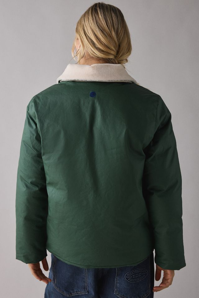 PASTICHE Land Waxed Cotton Puffer Barn Jacket #4