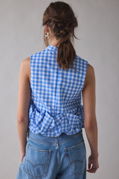 Sister Jane Lavender Gingham Ruffle Crop Top