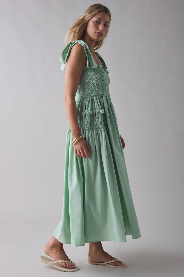 Sister Jane Grassland Bow-Tie Strap Shirred Midi Dress #3