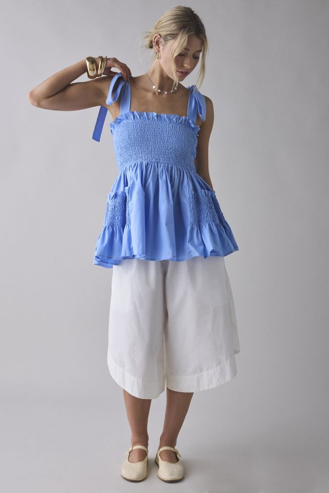 Sister Jane Pasture Tie-Strap Ruffle Babydoll Top #1