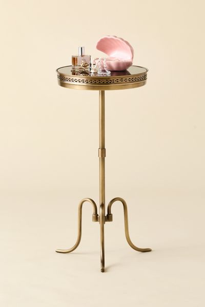 Urban Outfitters Ariana Mirror Top Side Table In Brass At  In Gold