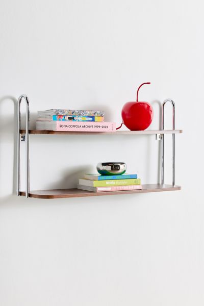 Urban Outfitters Boden 2-tier Wall Shelf In Brown At  In Silver