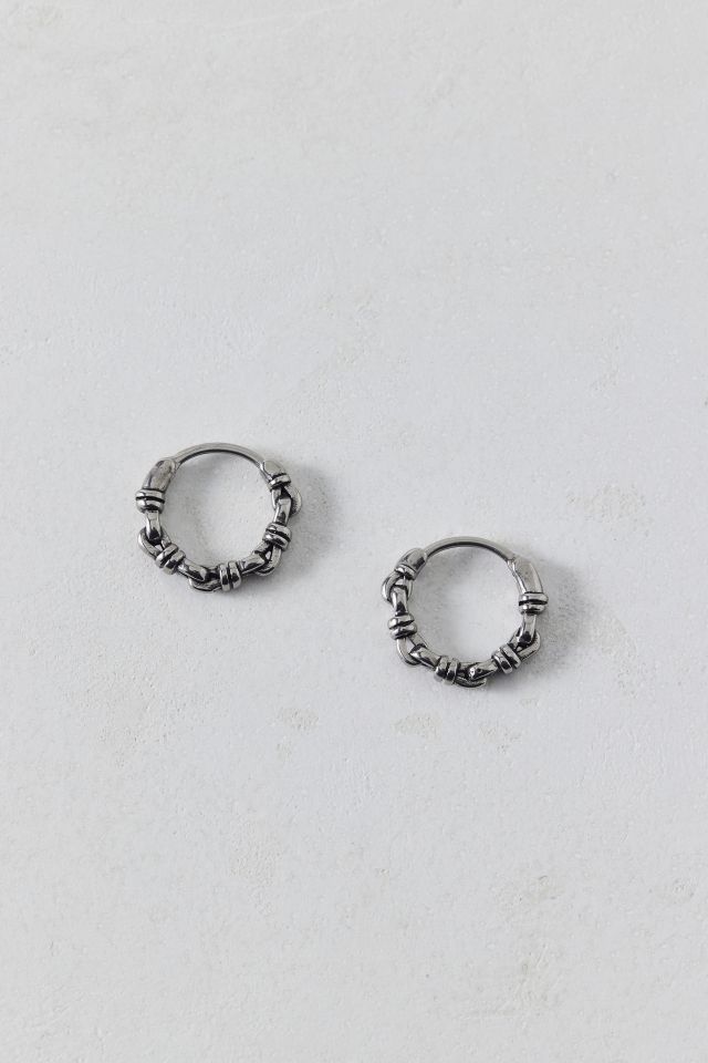 Stainless Steel Mini Rope Hoop Earring #1