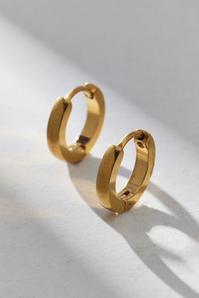 Urban Outfitters Stainless Steel Mini Hoop Earring In Gold, Men's At  In Gold
