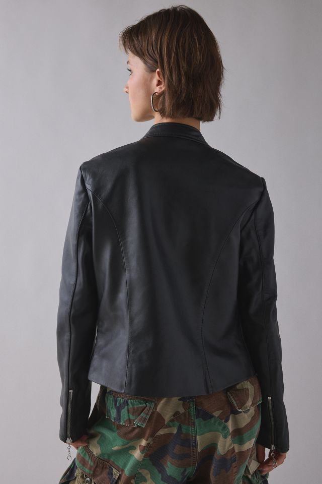 Schott NYC Lambskin Leather Moto Jacket #3