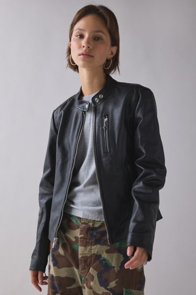 Schott NYC Lambskin Leather Moto Jacket