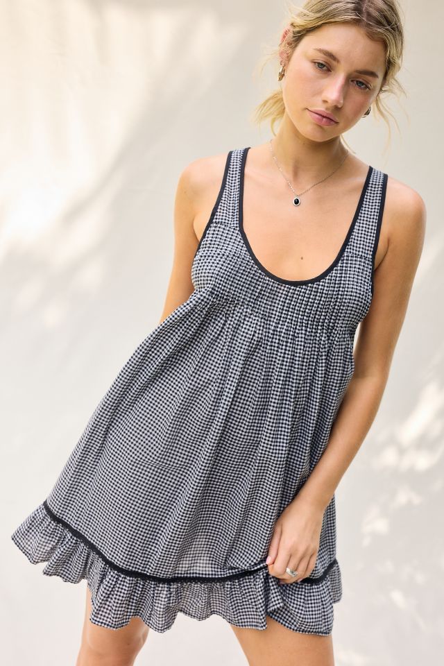Kimchi Blue Gracie Gingham Cotton Sleeveless Frock Mini Dress #1