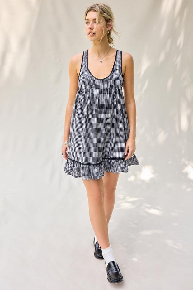 Kimchi Blue Gracie Gingham Cotton Sleeveless Frock Mini Dress