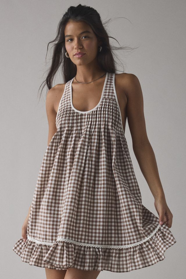 Kimchi Blue Gracie Gingham Cotton Sleeveless Frock Mini Dress