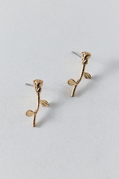 Urban Outfitters Rose Flower Post Earring In Gold, Women's At