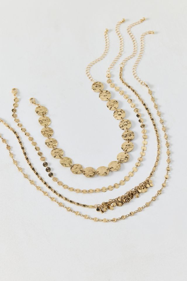 Urban Outfitters☆ メタリックコイン・レイヤーネックレス Kai Metal Coin Layering Necklace Set | Urban Outfitters