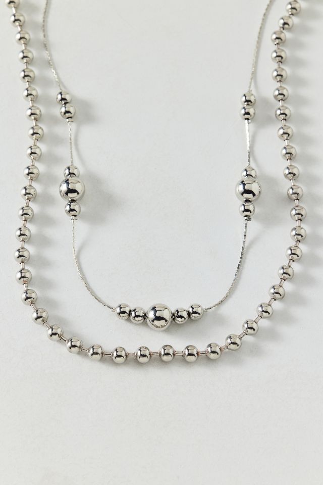 Sasha Metal Ball Bead Layering Necklace Set #1