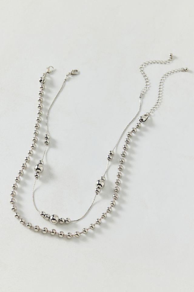 Sasha Metal Ball Bead Layering Necklace Set #2