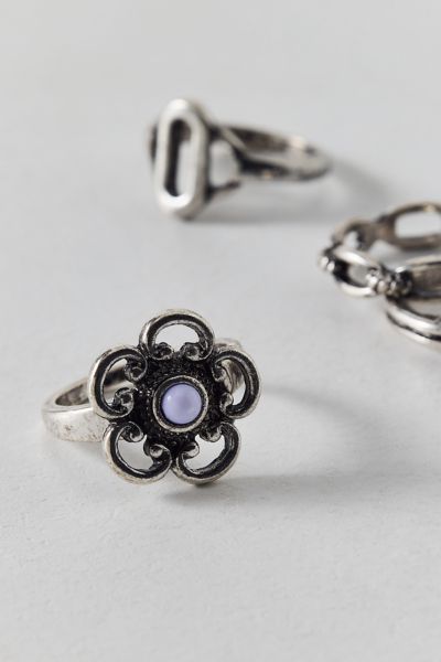Statement Stone Swirl Ring Set