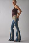 True Religion Ruched Mid-Rise Flare Jean