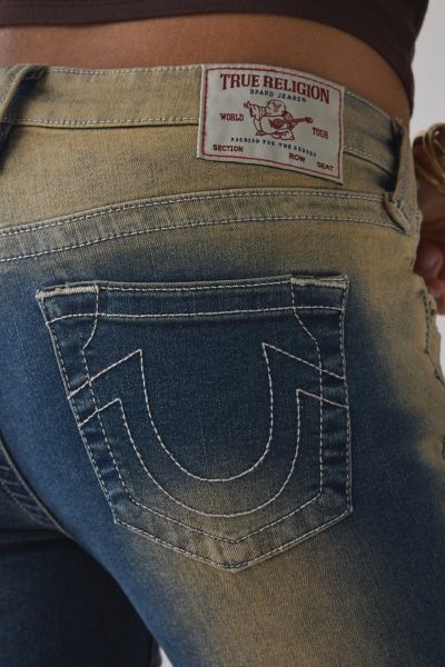 True Religion Ruched Mid-Rise Flare Jean