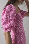 Glamorous Candy Pink Floral Puff Sleeve Mini Dress