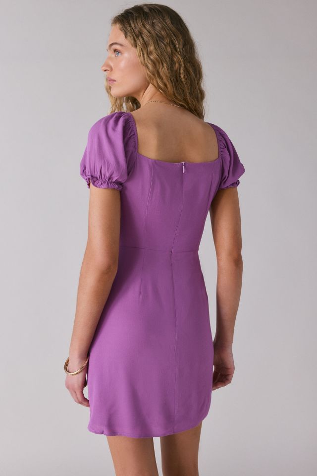 Glamorous Orchid Crepe Puff Sleeve Mini Dress #1