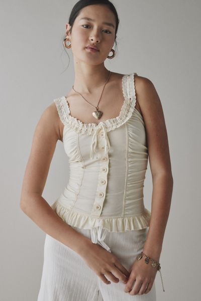 Débardeur corset à volants et boutons Kimchi Blue Aimee