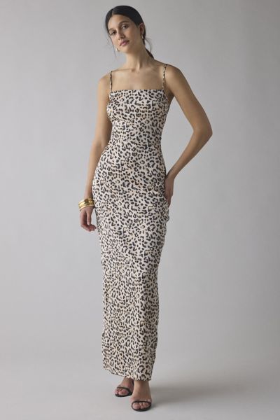 Glamorous Leopard Print Satin Slip Maxi Dress