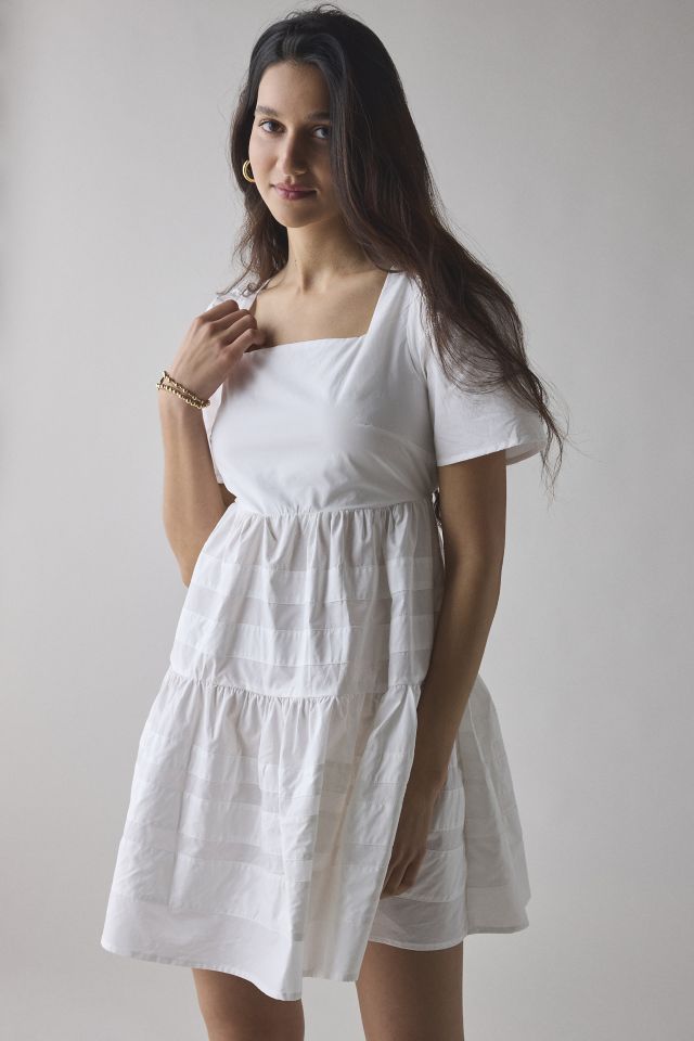 Glamorous Open Tie-Back Bow Babydoll Mini Dress #1