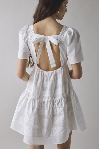 Glamorous Open Tie-Back Bow Babydoll Mini Dress