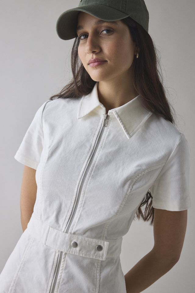 Glamorous Cord Zip-Front Belted Mini Dress #1