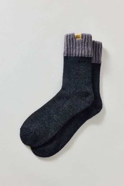 Ugg Camdyn Cozy Crew Sock In Tar/charcoal, Men's At Urban Outfitters
