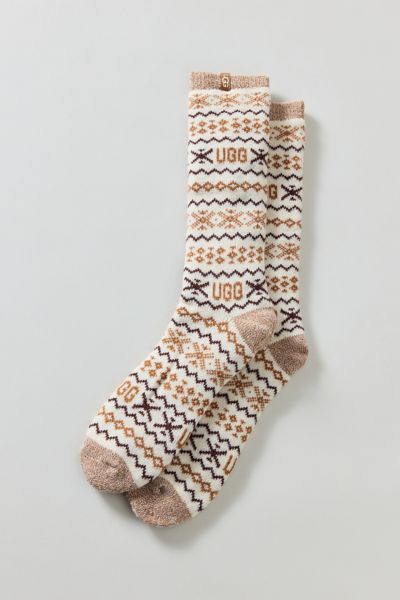 Ugg Keavy Cozy Crew Sock In Chestnut, Men's At Urban Outfitters In Brown
