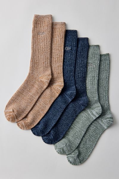 UGG Trey Ribbed Knit Crew Socks 3-Pack