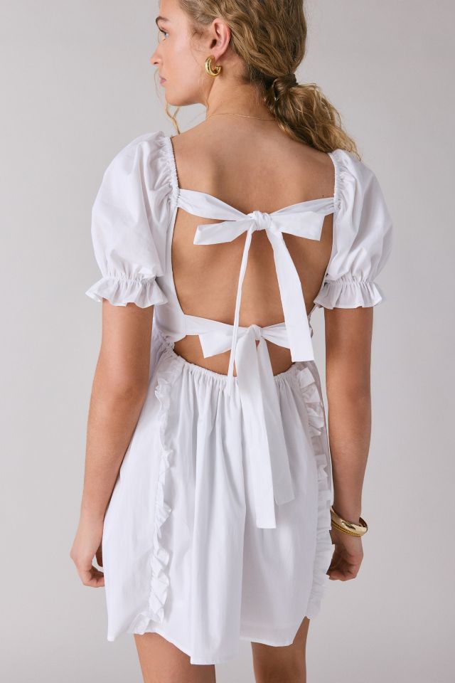 Glamorous Double Tie-Back Bow Ruffle Babydoll Mini Dress #3