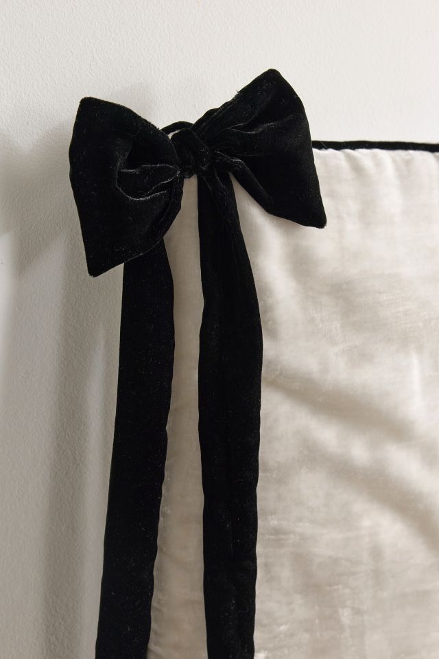 Velvet Bow Trim Floating Headboard #2