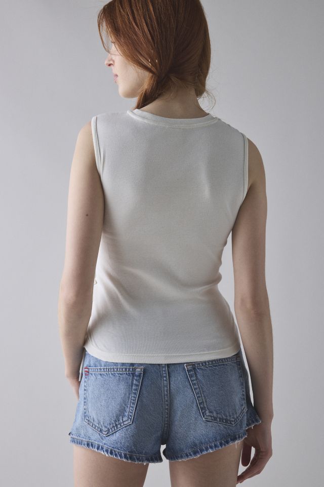 Americana Graphic Lace-Up Cropped Tank Top #1