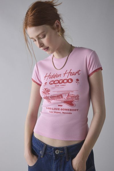 Hidden Heart Hotel Graphic Baby Tee