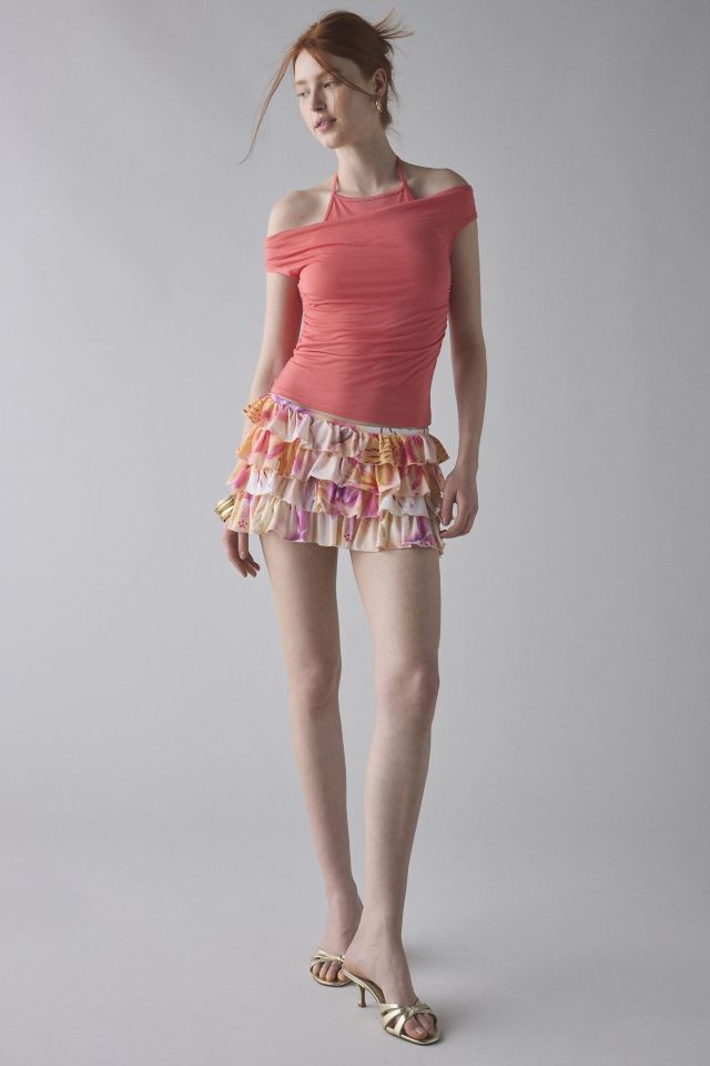 UO Marni Short Sleeve Layered Twofer Crop Top #2
