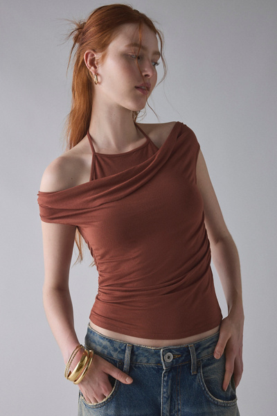 UO Marni Short Sleeve Layered Twofer Crop Top