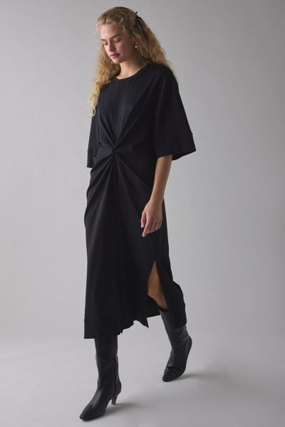 Glamorous Knotted-Front Jersey Knit Midi Dress Product Page