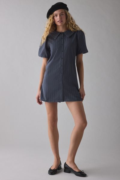 UO How Sweet Boatneck Drop Waist Knit Mini Dress