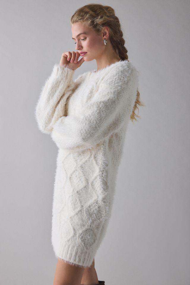 Glamorous Cable Knit Boatneck Sweater Mini Dress #1