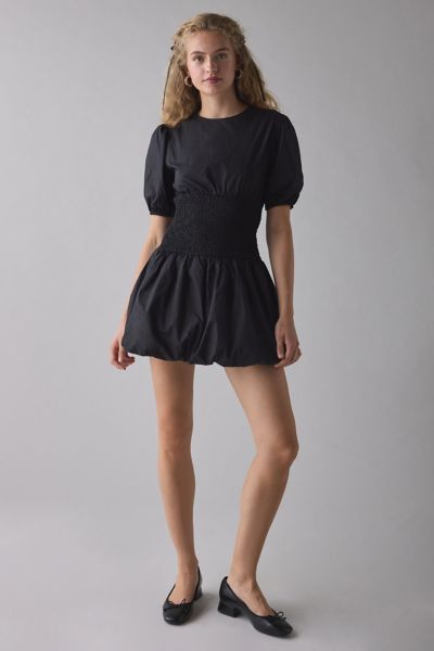 Glamorous Smocked Drop Waist Puff Sleeve Mini Dress