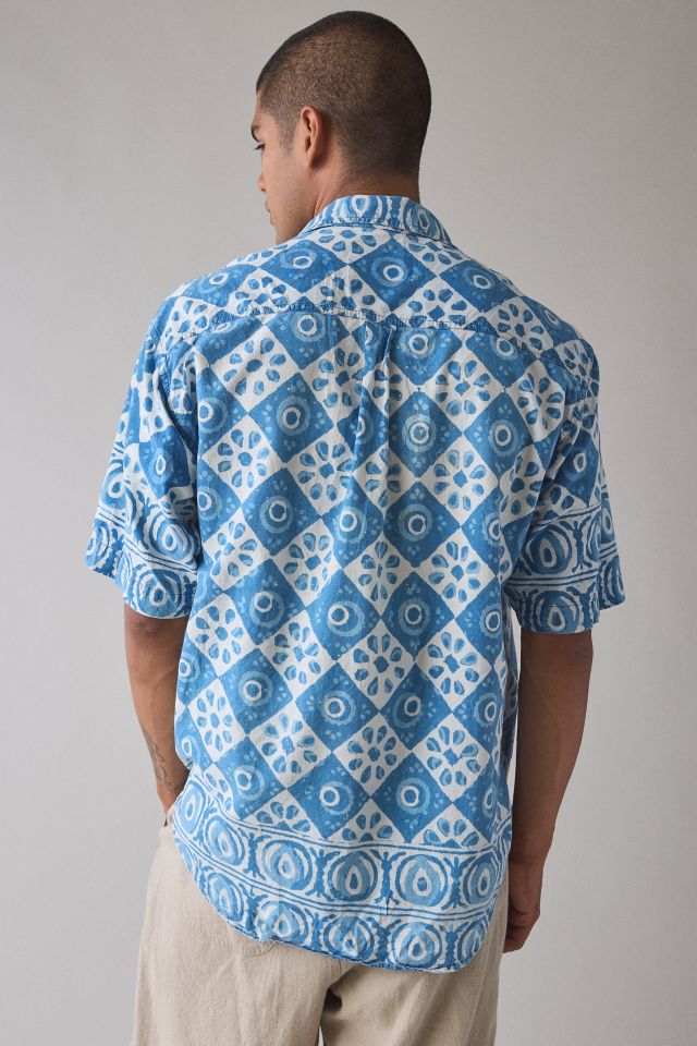 Vintage By UO Abstract Print Short Sleeve Button-Down Shirt #3