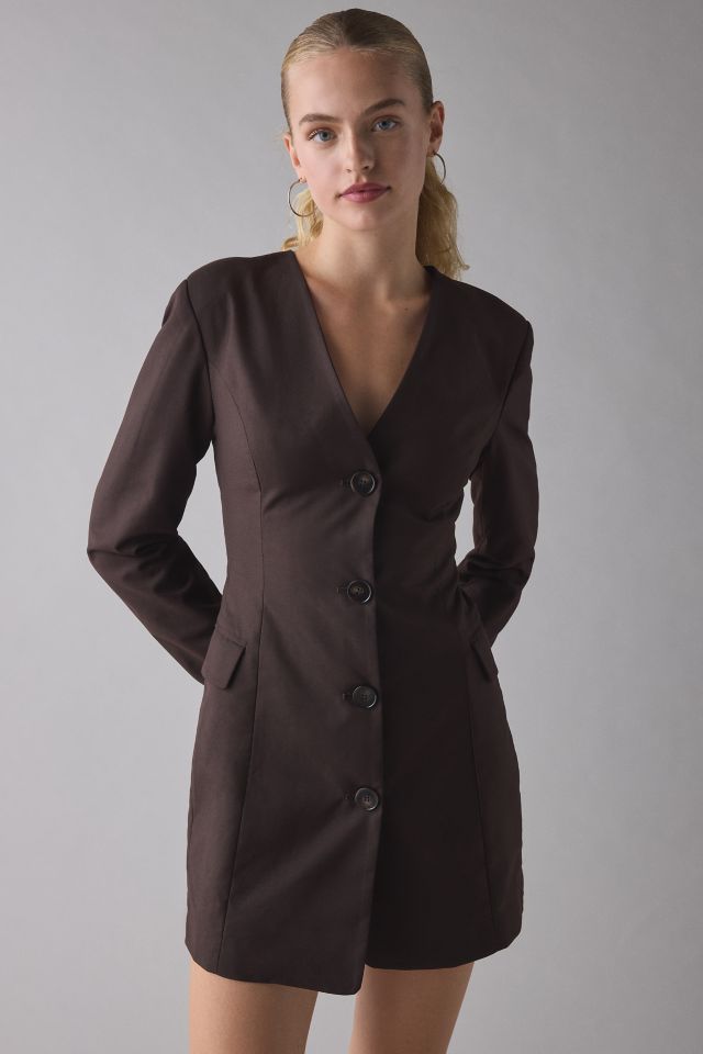 Glamorous Button Front Long Sleeve Blazer Mini Dress #1