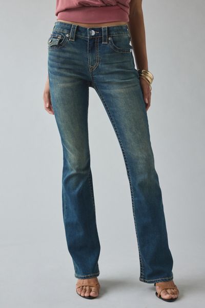 True Religion Becca Mid-rise Flap Bootcut Jean In Globe Trek, Women's At Urban Outfitters In Blue