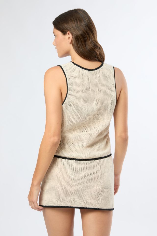 Onia Linen Knit Tie Front Top #3