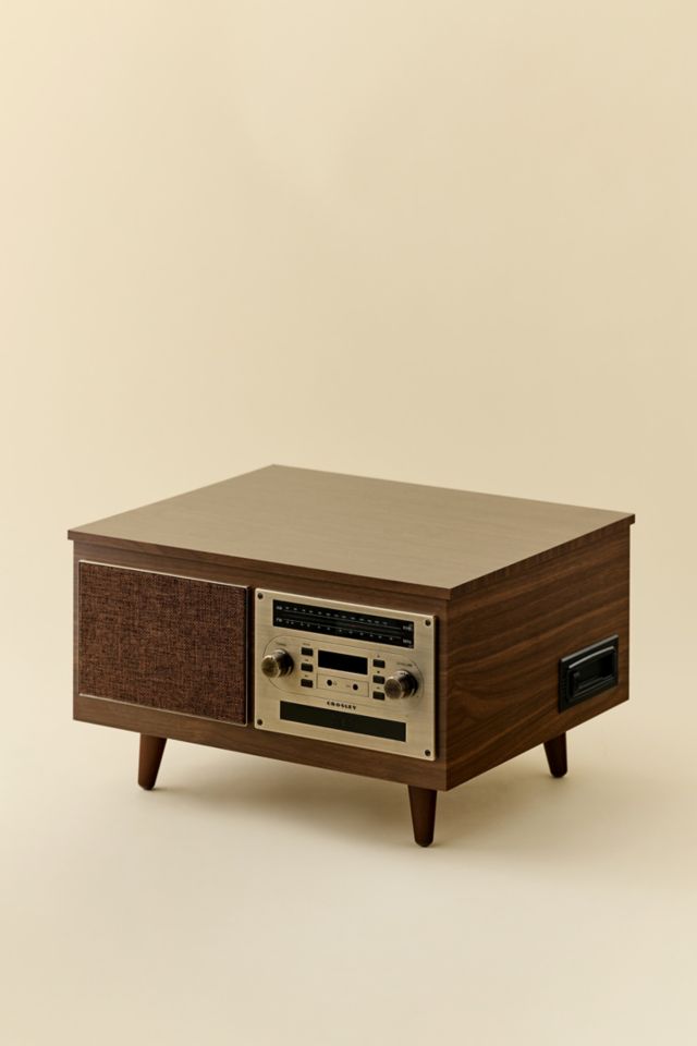 Walnut 8-in-1 Vintage Style Record Player with Bluetooth and Radio