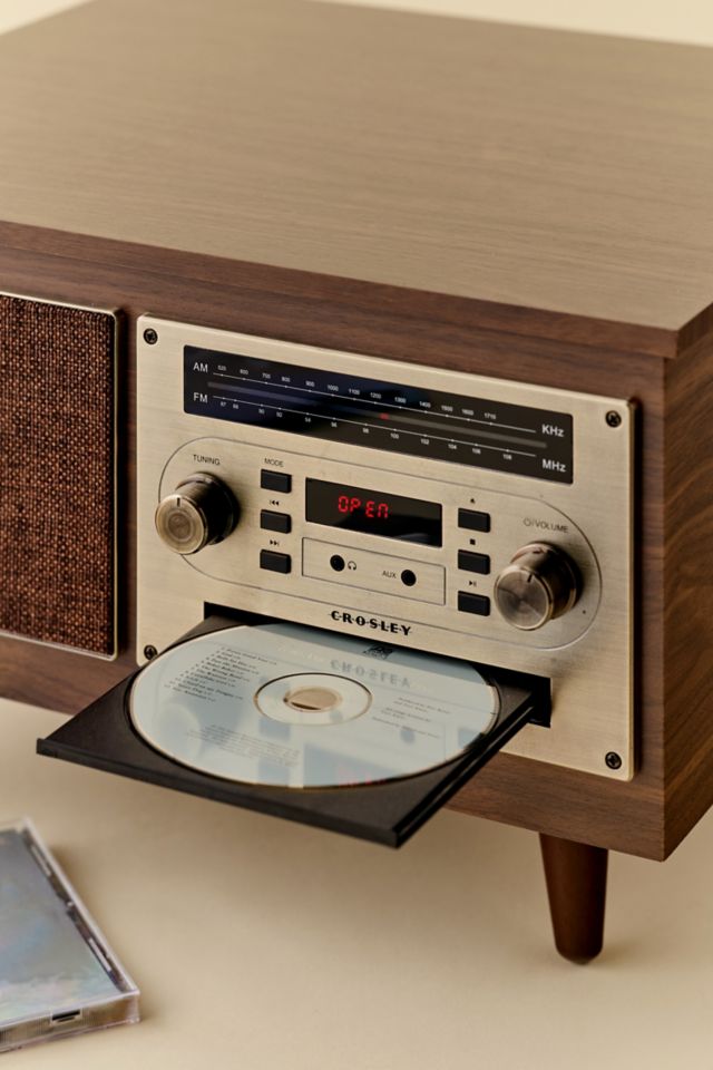 Walnut 8-in-1 Vintage Style Record Player with Bluetooth and Radio