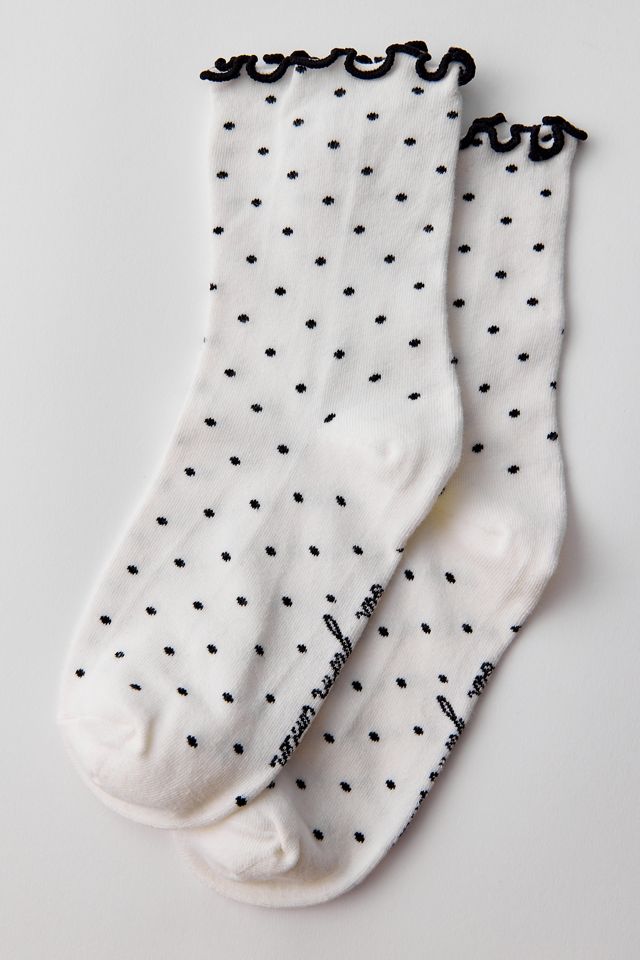 Out From Under Lettuce-Edge Polka Dot Socks #1