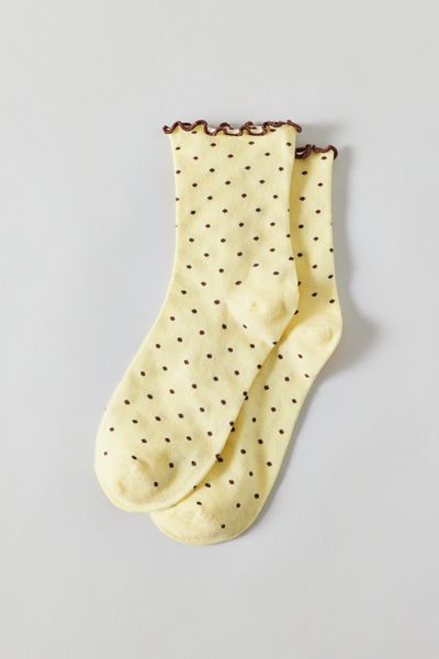 Lettuce-Edge Polka Dot Socks